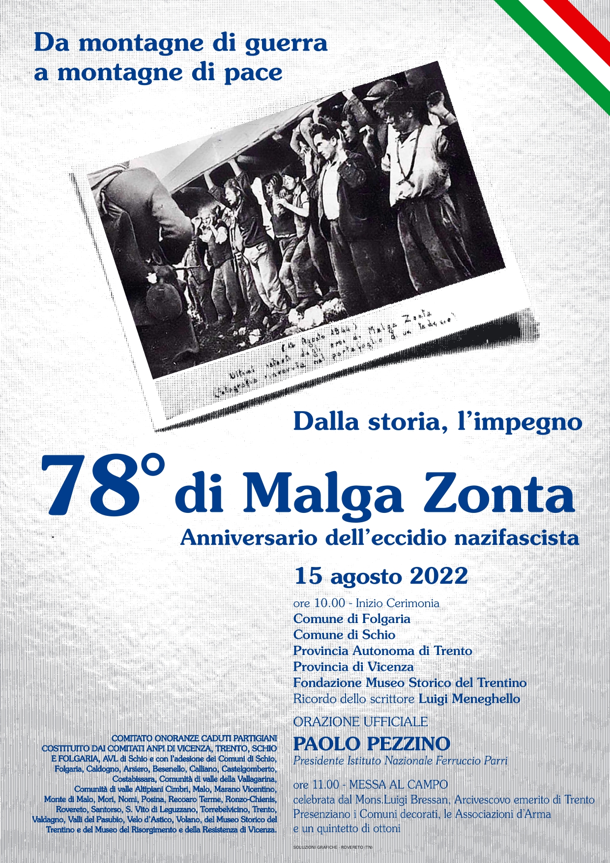 78° anniversario dell'eccidio nazifascista Malga Zonta